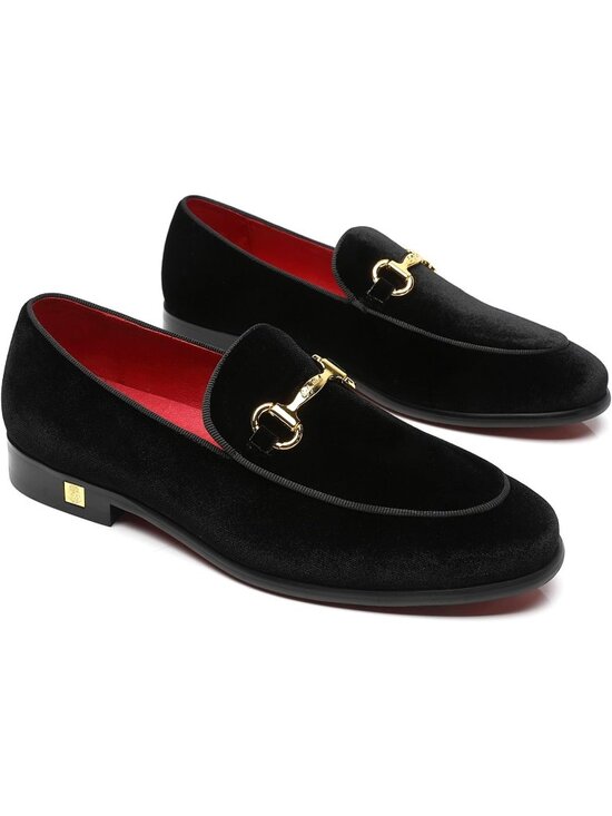 Men\'s Black Velvet Loafers Wedding Party Prom Homecoming Shoes main image 7